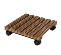 Supporto mobile per piante in legno con ruote girevoli a 360 gradi per un facile