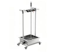 Supporto mobile per scopa e mocio, organizer per attrezzi da giardino, carrello portautensili per la pulizia da pavimento, torre porta attrezzi da giardino con ruote e maniglia(4 hooks)
