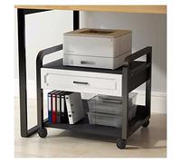 Supporto Mobile per Stampante con cassetti e Ruote, Organizer da scrivania per casa e Ufficio, ripiano per Stampante, Soluzione di archiviazione compatta, Design Elegante, Facile da spostare