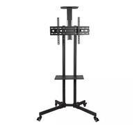 Supporto mobile per TV a schermo piatto LED da 32-65 pollici, carrello regolabile in altezza, supporto portatile per TV da pavimento con ruote, VESA max 600 x 400 mm, supporta 74,8 kg