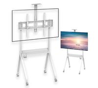 Supporto mobile per TV con ripiano forato, supporto mobile regolabile in altezza per TV e laptop, soluzione portatile per l'intrattenimento domestico