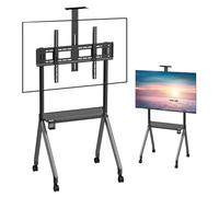 Supporto mobile per TV con ripiano forato, supporto mobile regolabile in altezza per TV e laptop, soluzione portatile per l'intrattenimento domestico