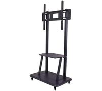 Supporto mobile per TV su ruote per TV LED LCD da 55-90 pollici, carrello regolabile in altezza con ripiano portaoggetti, può contenere fino a 99,8 kg, telaio in acciaio, perfetto per uso domestico e