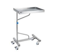 Supporto mobile per vassoio, vassoio in acciaio inossidabile regolabile in altezza su ruote per procedure mediche - Carrello da laboratorio con vassoio di dimensioni 45x35 cm(45 * 35cm)