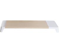 Supporto Monitor da Scrivania 56x20x5,7 cm con Base di Ricarica Wireless in MDF e Plastica Bianco
