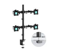 ONKRON Braccio monitor 13"-32", Supporto per 4 schermo Carico 32 kg, Supporto schermo PC scrivania VESA 75x75-100x100 mm, Staffa monitor scrivania Regolabile, Girevole e Inclinabile, Nero D421E-B