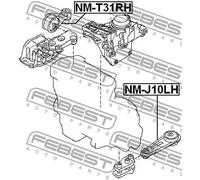 Supporto motore anteriore Dx NM-T31RH FEBEST per RENAULT NISSAN
