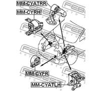 Supporto motore anteriore Dx Supporto idraulico MM-CYRH FEBEST per MITSUBISHI