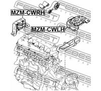 Supporto motore anteriore Dx Supporto idraulico MZM-CWRH FEBEST per MAZDA 3 5