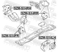 Supporto motore anteriore Dx Supporto idraulico SZM-SX4RH FEBEST per SUZUKI SX4