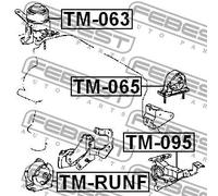 Supporto motore anteriore Dx Supporto idraulico TM-063 FEBEST per TOYOTA