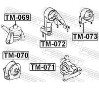 Supporto motore anteriore Dx Supporto idraulico TM-069 FEBEST per TOYOTA
