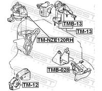 FEBEST TM-NZE120RH Sospensione, Motore per TOYOTA