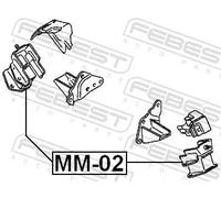 Supporto motore anteriore MM-02 FEBEST per MITSUBISHI PAJERO I PAJERO II L200