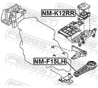 Supporto motore inferiore NM-F15LH FEBEST per NISSAN JUKE JUKE Van