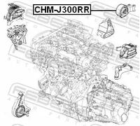 Supporto motore posteriore CHM-J300RR FEBEST per OPEL CHEVROLET VAUXHALL