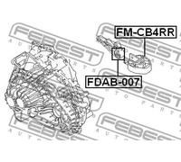 Supporto motore posteriore FM-CB4RR FEBEST per FORD C-MAX II FOCUS III FOCUS I