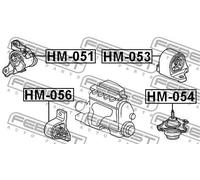 Supporto motore posteriore HM-053 FEBEST per HONDA CIVIC VI Fastback STREAM FR-V