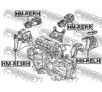 Supporto motore posteriore HM-RERR FEBEST per HONDA CR-V III CR-V IV