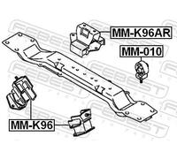 Supporto motore posteriore MM-K96AR FEBEST per MITSUBISHI PAJERO SPORT I