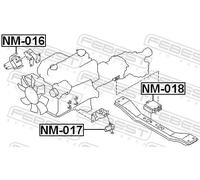 Supporto motore posteriore NM-018 FEBEST per NISSAN TERRANO II PICK UP TERRANO I