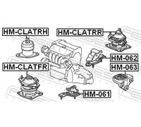 Supporto motore posteriore Supporto idraulico HM-CLATRR FEBEST per HONDA