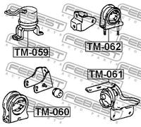 Supporto motore posteriore TM-062 FEBEST per TOYOTA RAV 4 I RAV 4 I Cabrio