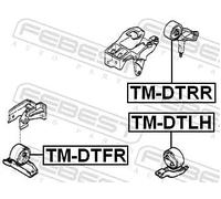 Febest Supporto motore posteriore TM-DTRR per Daihatsu Sirion YRV Move Cuore OE 12306 97210,12306