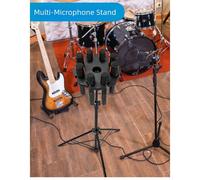 Supporto Multi Microfono per 8 Microfoni Wireless Cablati Compatto Nero Organizz