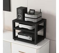 Supporto multimediale a 3/4 livelli, armadio componente rack audio aperto, armadio stereo multifunzione, armadietto di archiviazione multimediale per casa/ufficio/teatro