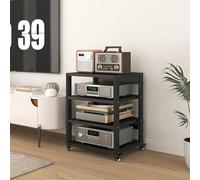 Supporto multimediale audio/video a 5 livelli con ruote, rack stereo multifunzionale per lettori DVD/CD, amplificatori, casa, ufficio e centro di intrattenimento, 55 x 50 x 69,5 cm, soluzione di