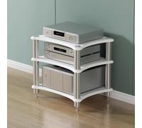 Supporto multimediale audio-video Component Cabinet Mensola angolare Armadio stereo in legno Rack audio Rack stereo Torre audio Ripiano AV Media Shelf Armadio di archiviazione per Living Gaming