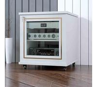 Supporto multimediale audio-video con ruote, moderno armadio AV per archiviazione multimediale, facile da montare, torre rack audio per casa e ufficio