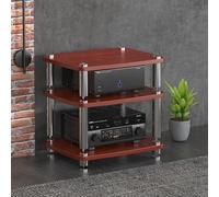 Supporto multimediale AV a 1/2/3/4 livelli, spazio di archiviazione all'aperto, design modulare, organizer multimediale for lettore DVD, console di gioco, TV, box, router WiFi(Brown,3 Tier)