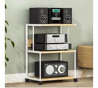 Supporto multimediale AV a 3/4/5 livelli, elegante armadietto per home theater, intrattenimento, ufficio e DJ, componente stereo funzionale, 60 x 40 x 83 cm