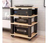 Supporto multimediale AV a 4 livelli, ripiano for l'intrattenimento, console di archiviazione aperta angolare, rack HiFi audio-video, torre for componenti stereo amplificatori for apparecchiature di g