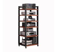 Supporto multimediale AV a 6 livelli e rack audio per lettori DVD, console di gioco TV, facile da montare, amplificatore e supporto stereo per soggiorno e cucina (C 6 livelli)