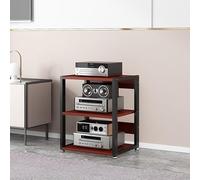 Supporto multimediale AV con ruote, scaffale audiovisivo, rack per componenti stereo, torre di archiviazione multimediale TV, centro di intrattenimento angolare per home theater