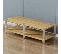 Supporto Multimediale AV for Carichi Pesanti, Rack Audio Multifunzionale con Punte che Assorbono le Vibrazioni, Scaffali Audio-video, for Casa, Ufficio, Teatro(Natural wood,2-Tier)