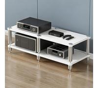 Supporto Multimediale AV for Carichi Pesanti, Rack Audio Multifunzionale con Punte che Assorbono le Vibrazioni, Scaffali Audio-video, for Casa, Ufficio, Teatro(White,2-Tier)