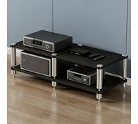 Supporto Multimediale AV for Carichi Pesanti, Rack Audio Multifunzionale con Punte che Assorbono le Vibrazioni, Scaffali Audio-video, for Casa, Ufficio, Teatro(Black,2-Tier)