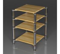 Supporto Multimediale Av for Carichi Pesanti, Rack for Acciaio Inossidabile | Scaffale for Apparecchiature Av a 3/4 Livelli,Armadio Dvd for Soggiorni,Uffici e Studi Registrazione(Natural,4 Tiers)
