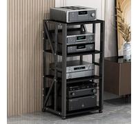 Supporto multimediale AV moderno resistente - Armadio ad angolo per TV, componenti audio stereo, carrello per proiettore, per ufficio e home theater, amplificatore e lettore DVD