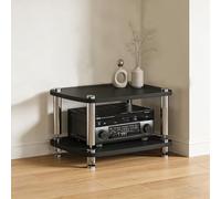 Supporto multimediale AV Open Air Design, cabinet for altoparlanti HiFi Split con smorzamento delle vibrazioni, piccolo centro di intrattenimento for sala giochi, studio di registrazione(Nero,2 Tier)