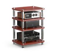 Supporto Multimediale AV Open Air Design, Moderno Scaffale Stereo In Legno Con Tappetino, Piccolo Centro Di Intrattenimento For Soggiorno, Sala Giochi, Studio Di Registrazione(Brown,1 Tier)