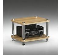 Supporto multimediale AV Open Air Design, supporto multimediale AV con punte, mobile stereo, piccolo centro di intrattenimento for soggiorno, sala giochi, studio di registrazione(Beige,2 Tier)