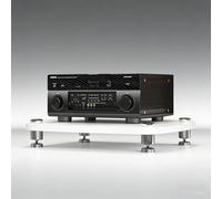 Supporto multimediale AV Open Air Design, supporto multimediale AV con punte, mobile stereo, piccolo centro di intrattenimento for soggiorno, sala giochi, studio di registrazione(White,1 Tier)