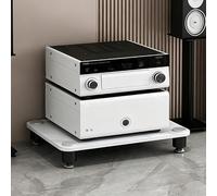 Supporto Multimediale Av Rack Audio Ripiano for Dvd dal Design Aperto | Rack for Apparecchiature Stereo Multistrato for Casa, Ufficio, Teatro, Pedane Ammortizzanti(White,1 Tier)