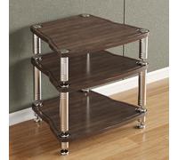 Supporto Multimediale AV Rack Audio Video, Armadio Stereo a 3/4 Livelli con Piedino Ammortizzante, Ripiano Aperto, Ripiano HiFi Armadi Multimediali Multifunzione(Brown,3-tier)