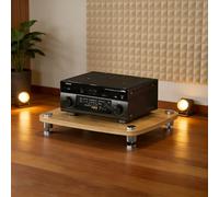 Supporto multimediale AV, rack e supporti stereo, armadio for componenti video Torre rack audio for lettore DVD Console di gioco TV Box Router WiFi(Beige,1 Tier)